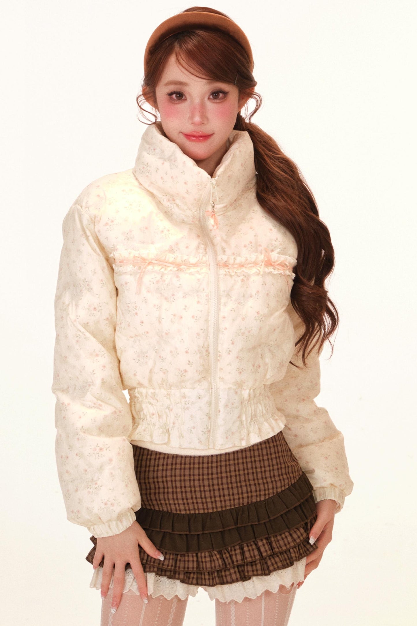 Sweet Lace Down Jacket + Skirt