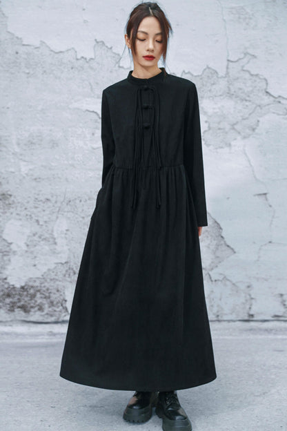 Retro Corduroy Chonchamp Dress