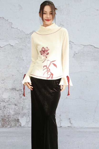 Color Blocked Plush Knit Sweaters