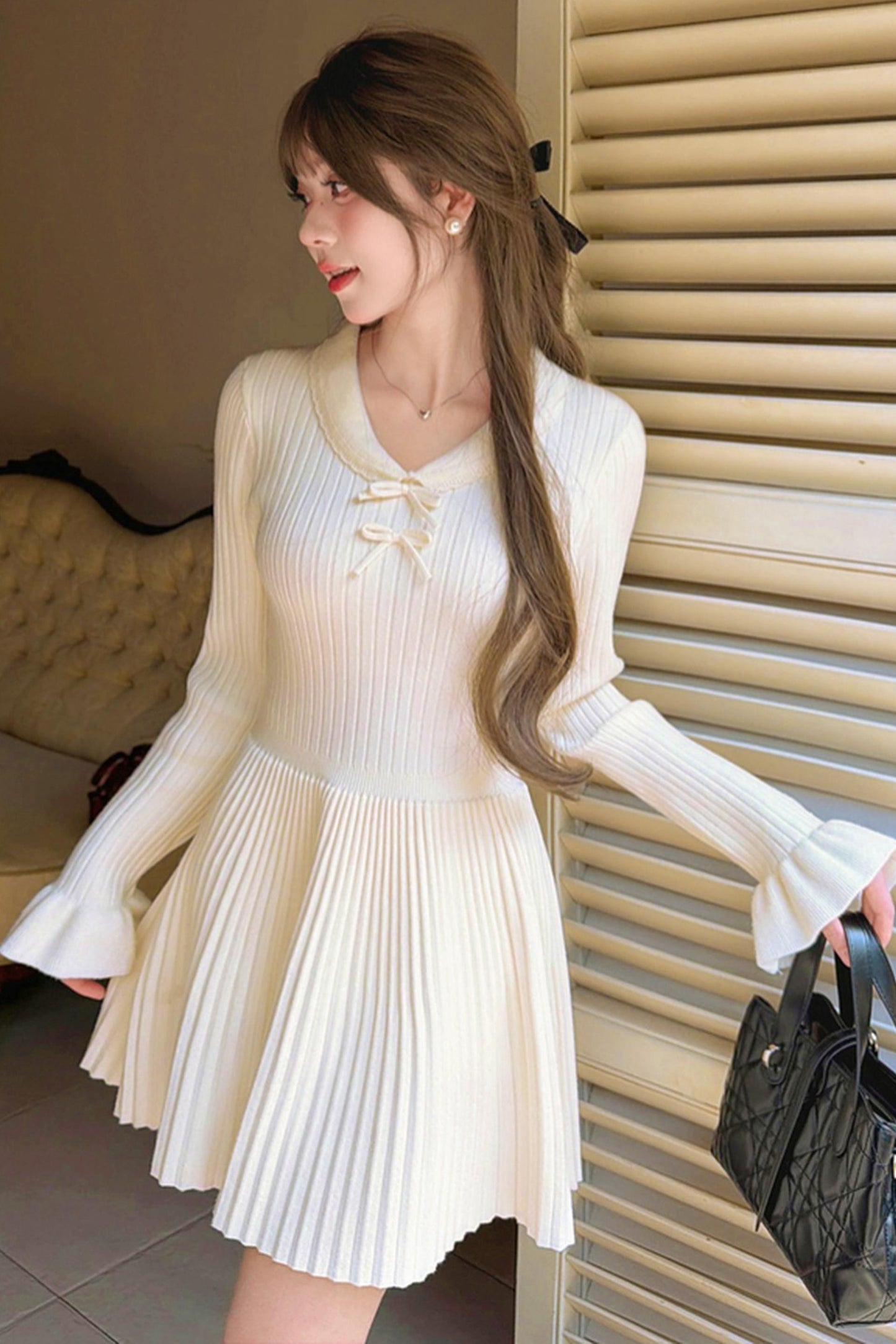 Pleated Sweet Knit Dress