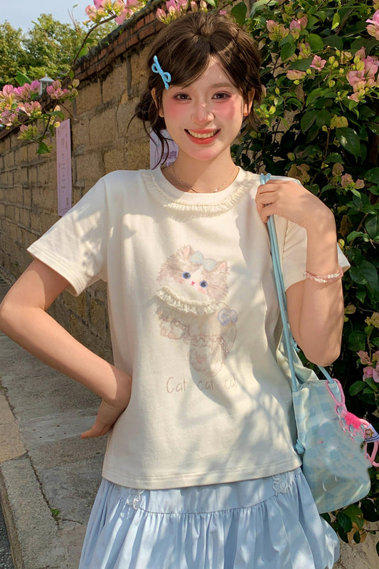 Cat Print Summer Top