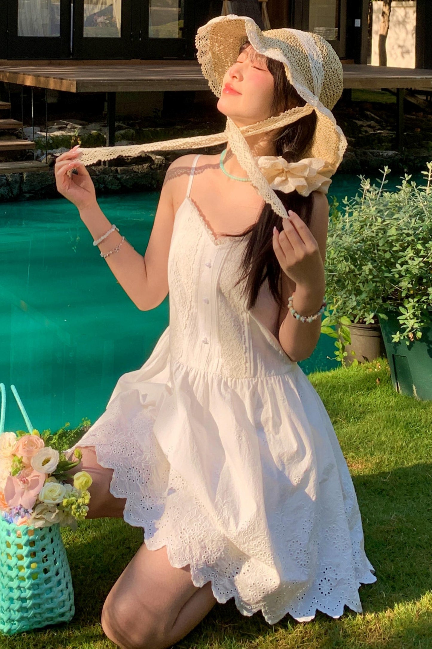 Lace Patchwork Strap Dress