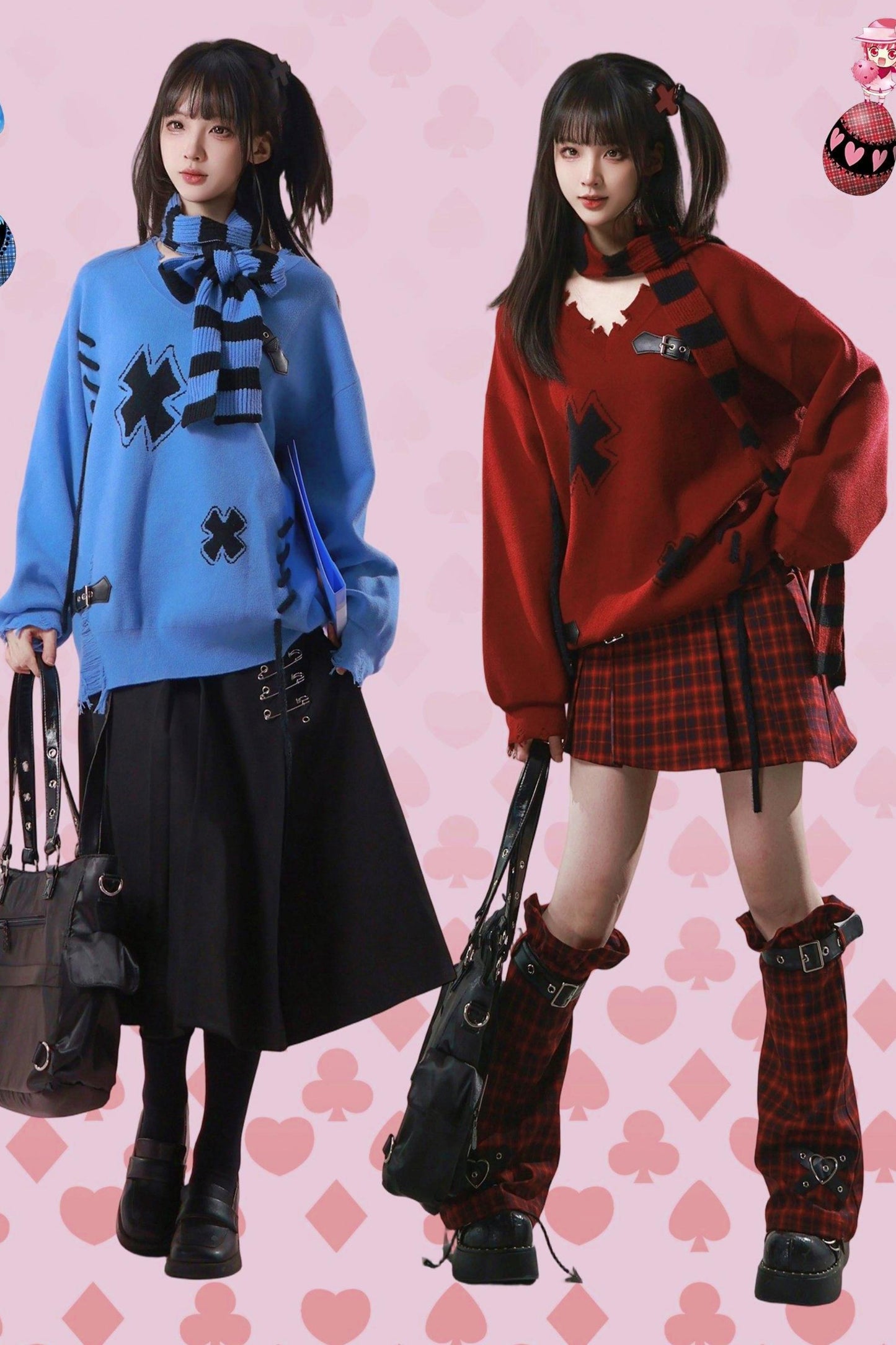 Leather Buckle Sweater + Scarf