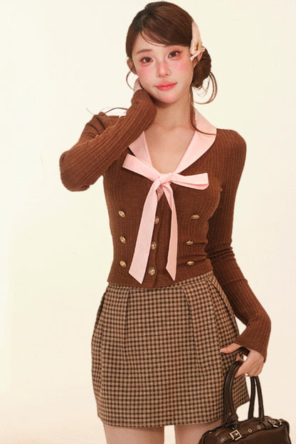 Sweet Fur Coat + Top + Skirt