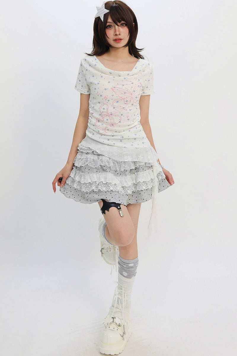Y2k Star Ribbon Fairy Top