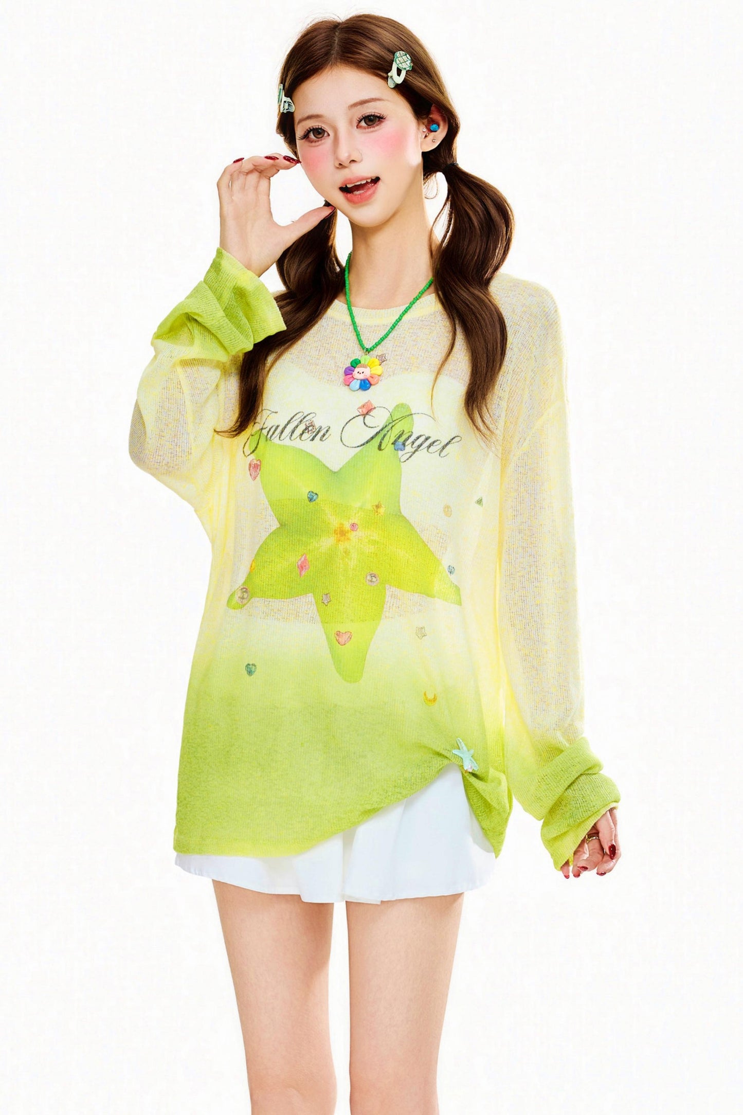 Cartoon Spring Round Neck Top