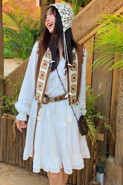 Crochet Layered Dress + Vest