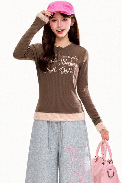 Letter Slim Fit Top