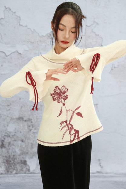 Color Blocked Plush Knit Sweaters