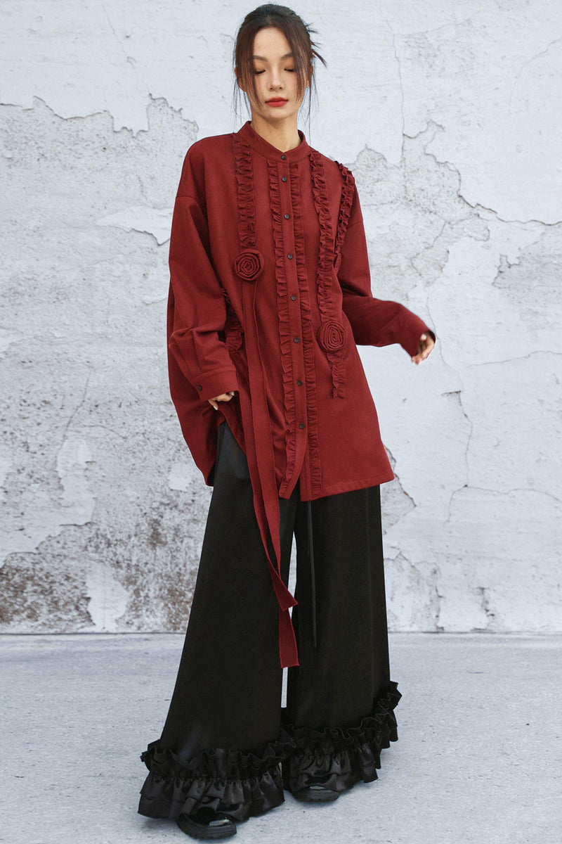 Burgundy Rose Blouse