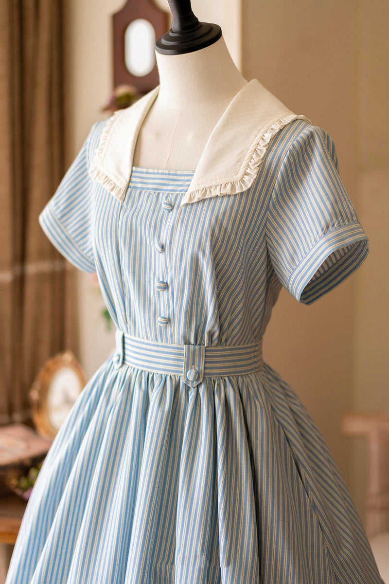 French Retro Linen Dress