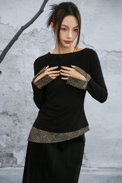 Fish Scale Jacquard Knitted Top