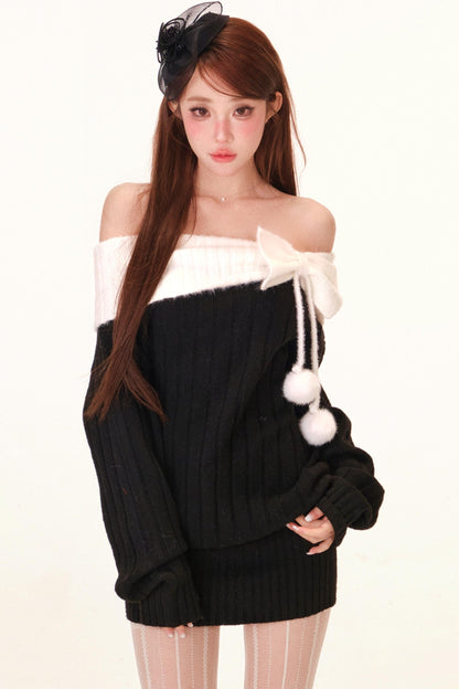 Snowball Velvet Off-shoulder Dress