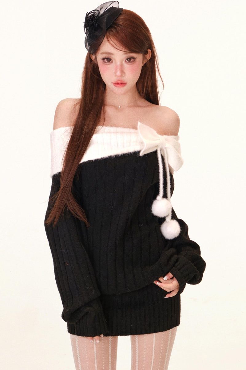 Snowball Velvet Off-shoulder Dress