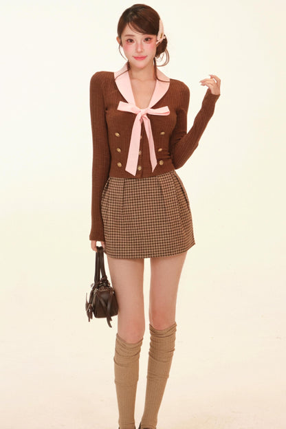 Sweet Fur Coat + Top + Skirt
