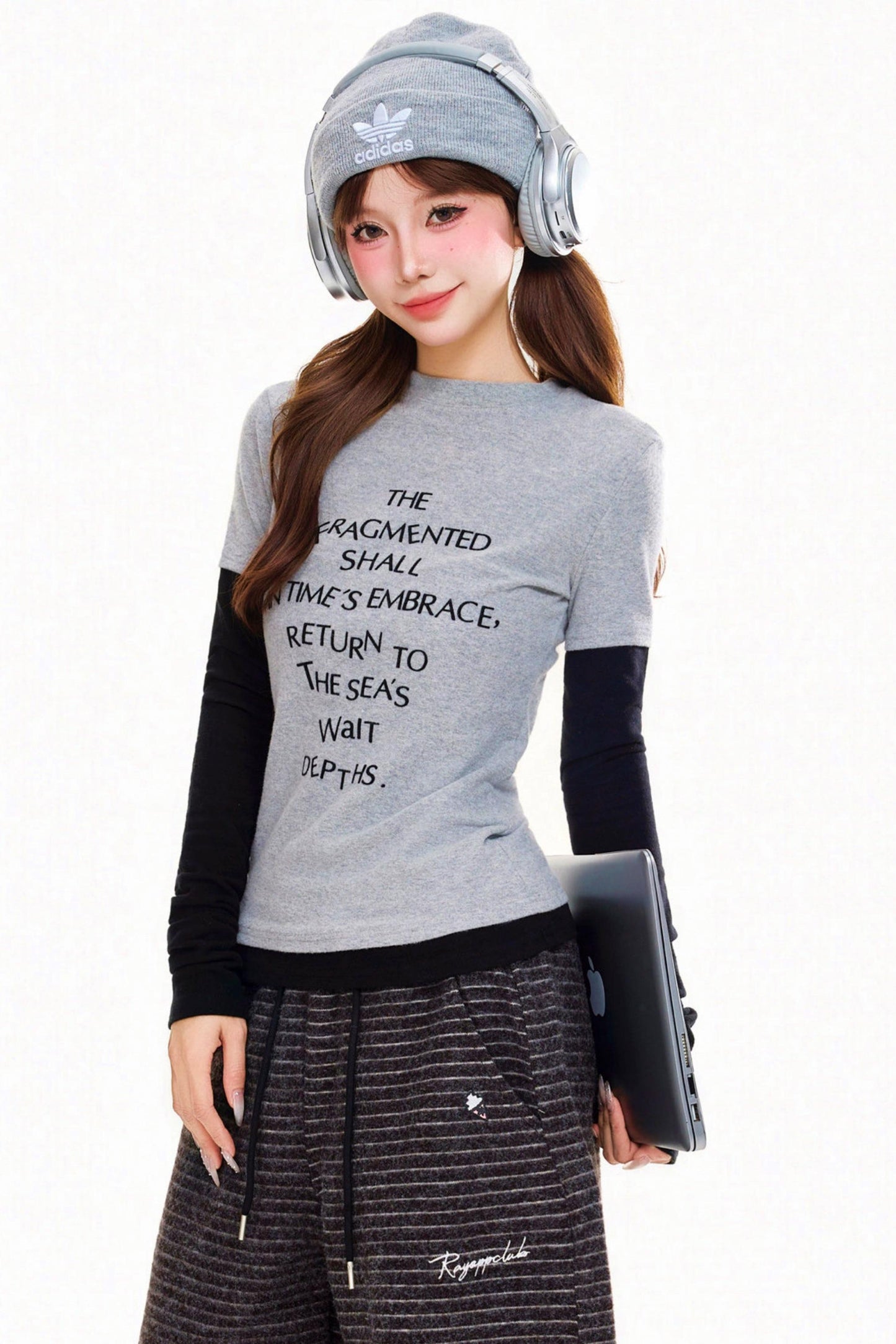 Retro Letter Slim Fit Top