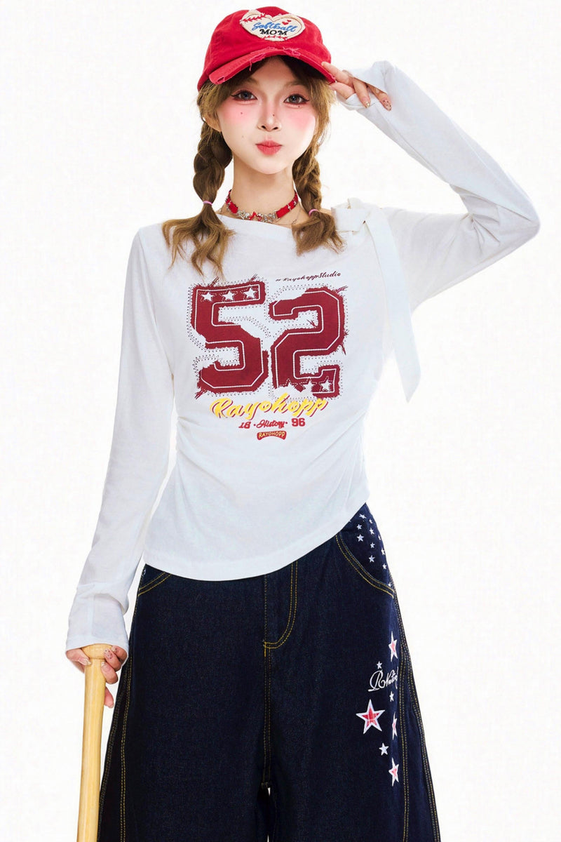 Retro One Shoulder Slimming Top