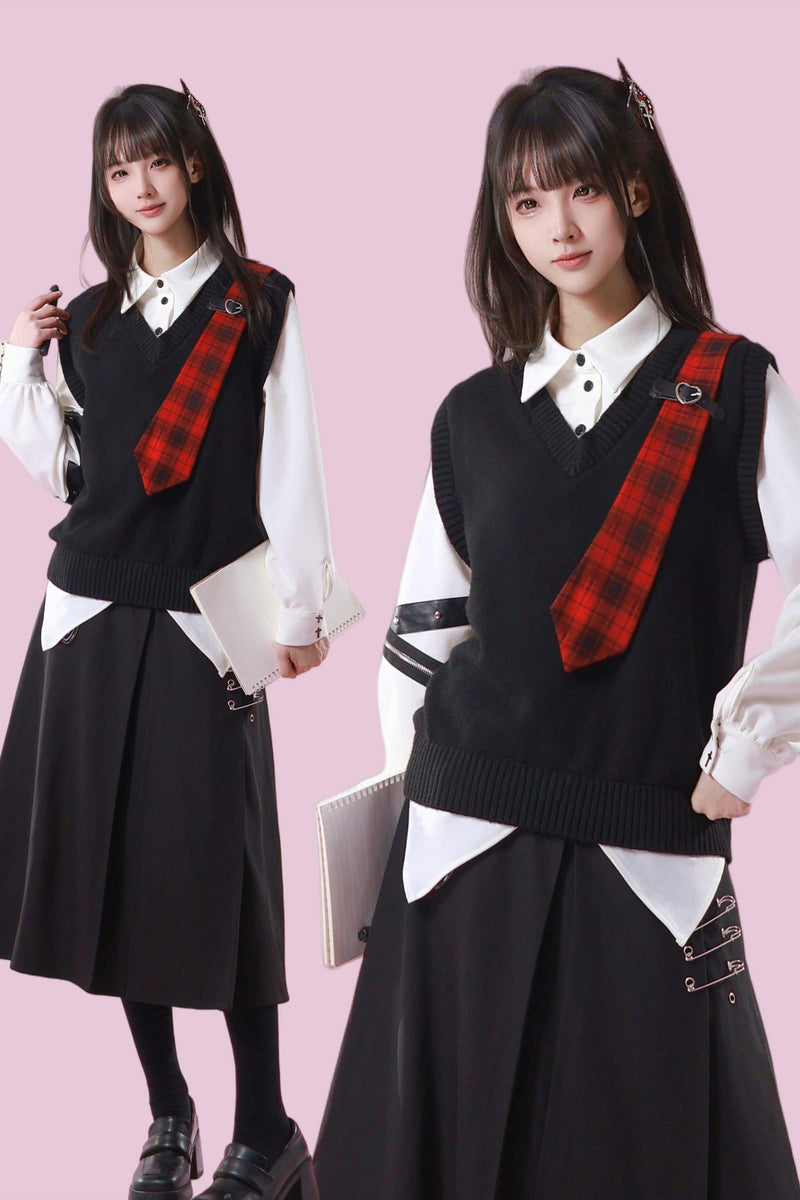Patchwork Two Piece Tie Design Top