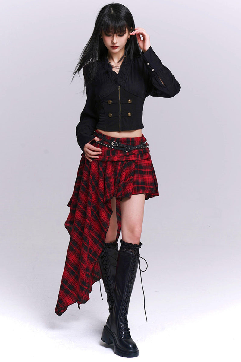Black Ruffled Blouse