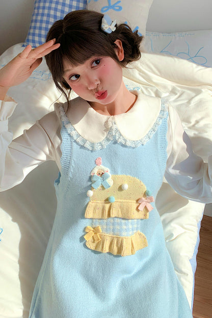 Mori Girl Knitted Vest + Dress