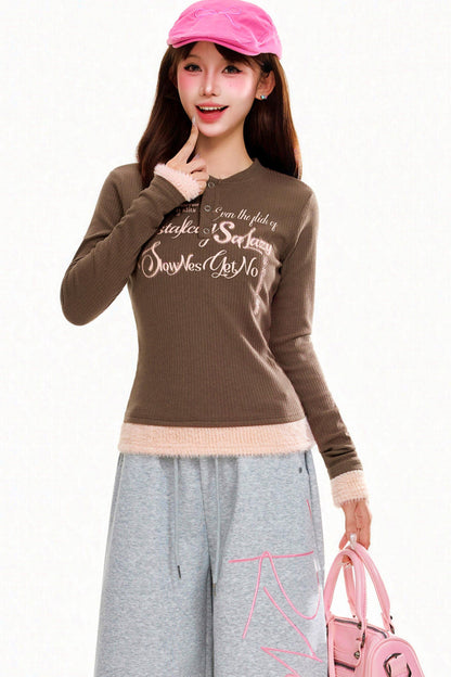 Letter Slim Fit Top