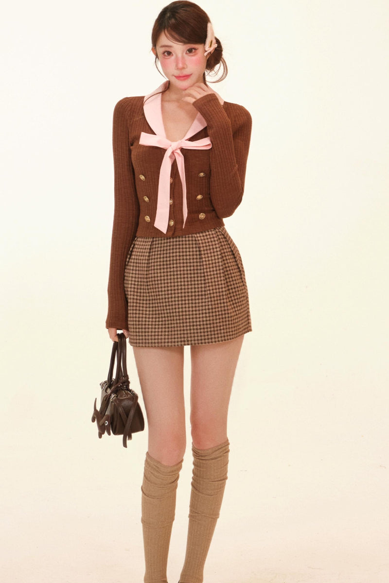 Sweet Fur Coat + Top + Skirt