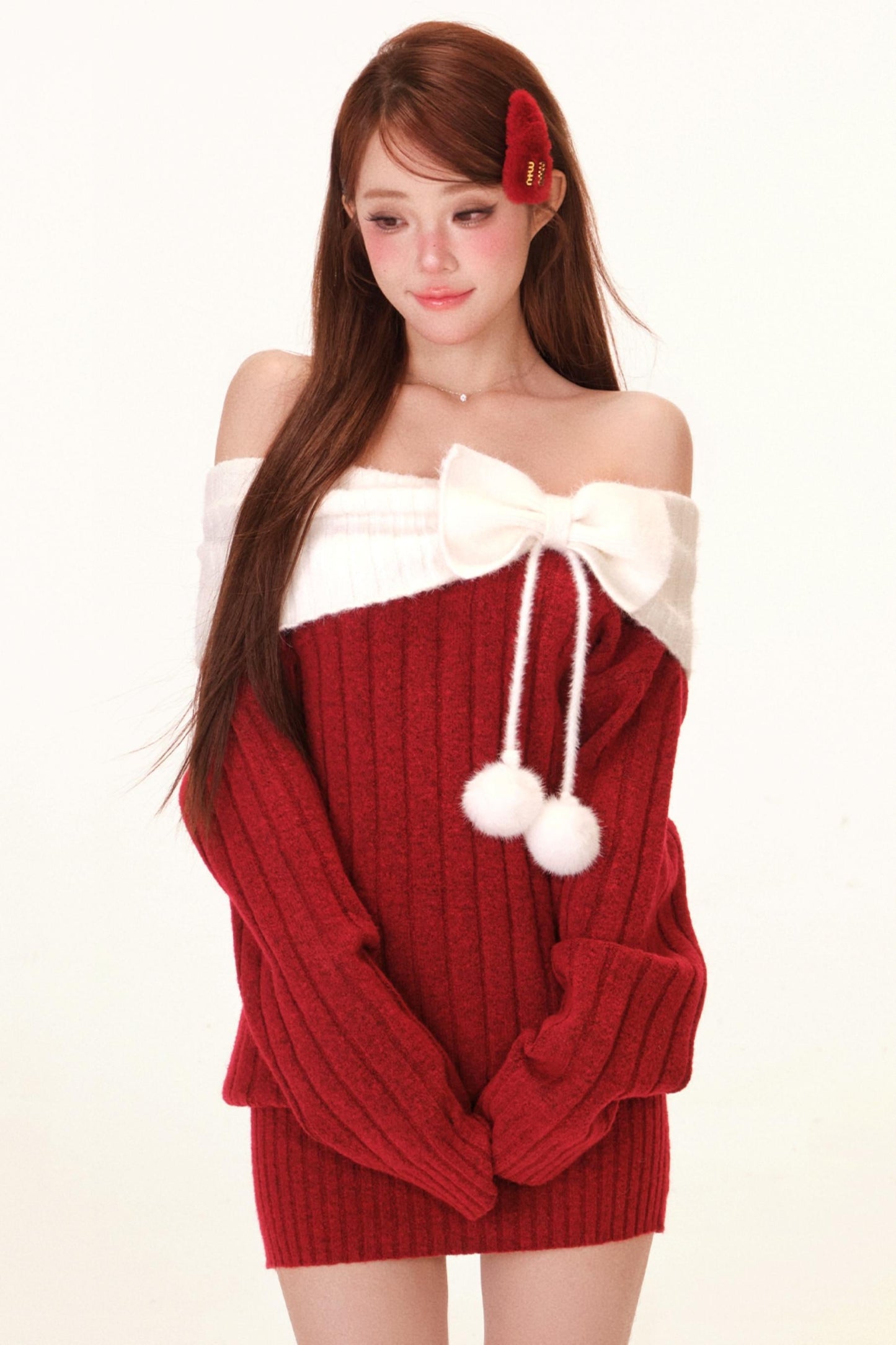 Snowball Velvet Off-shoulder Dress
