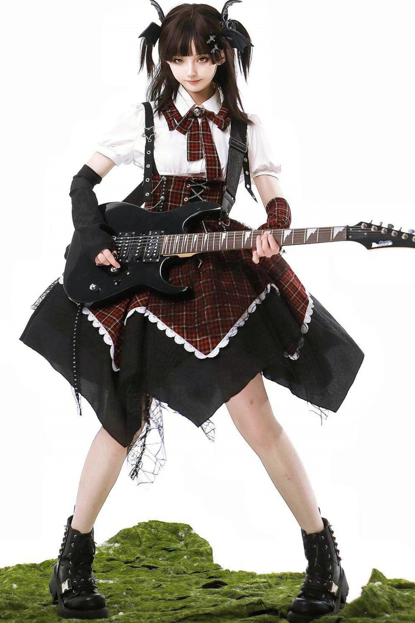 Gothic Academy Idol Lolita Strap Skirt + Shirt + Sleeves