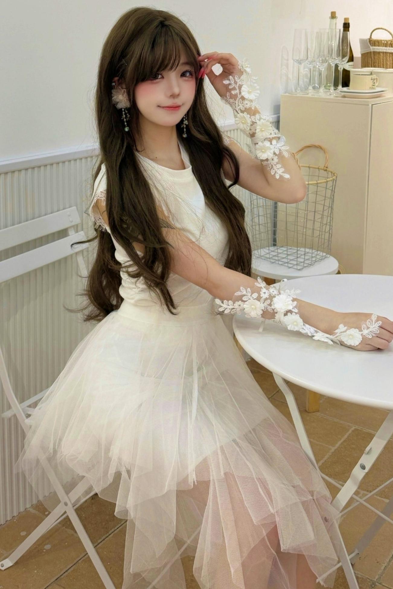 Fairy Lace Feather Top + Skirt