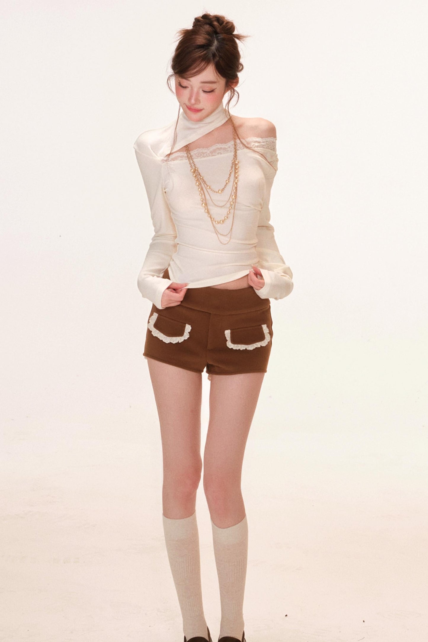 Cut Out Design One Shoulder Slim Top