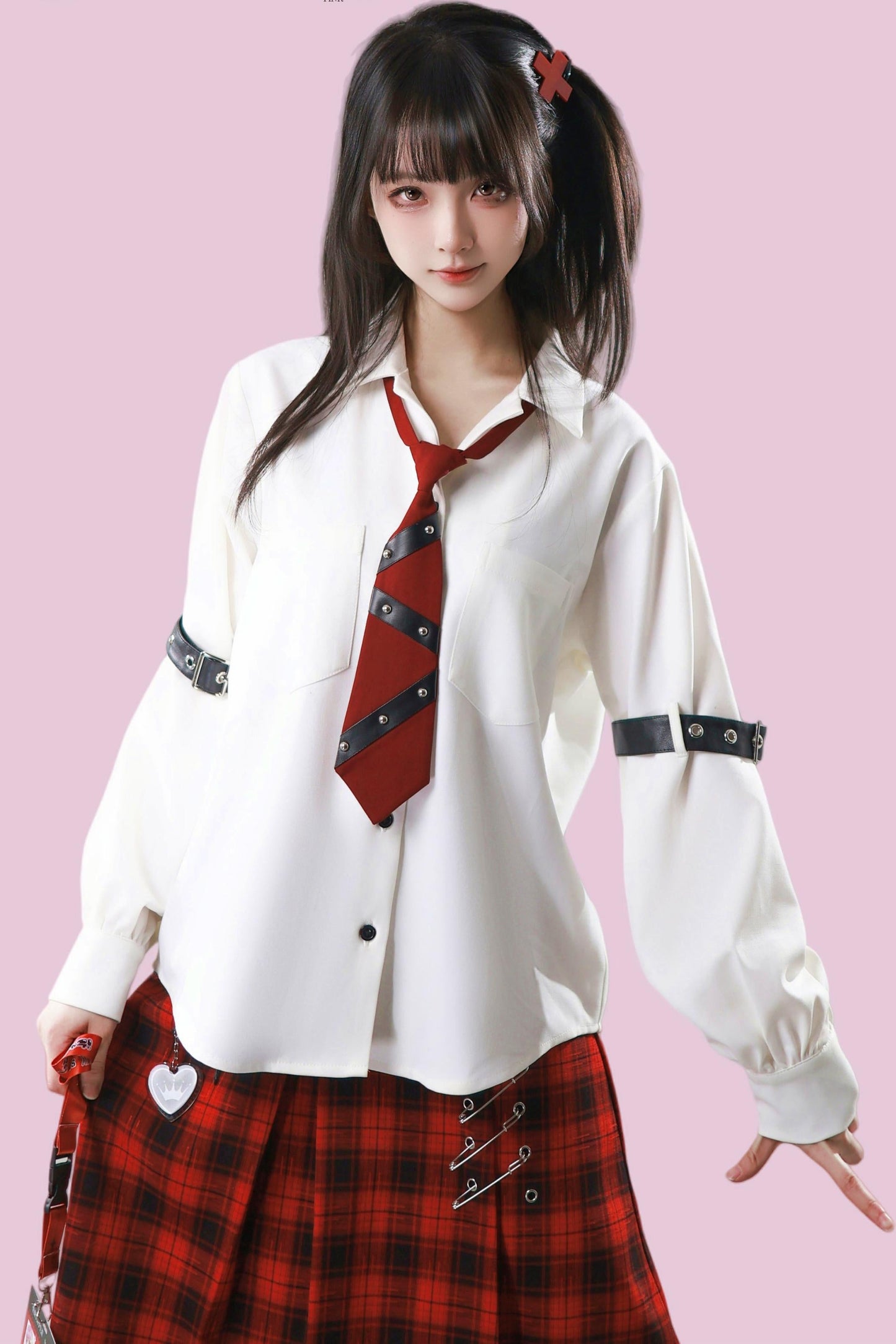 Leather Trim Shirt + Tie