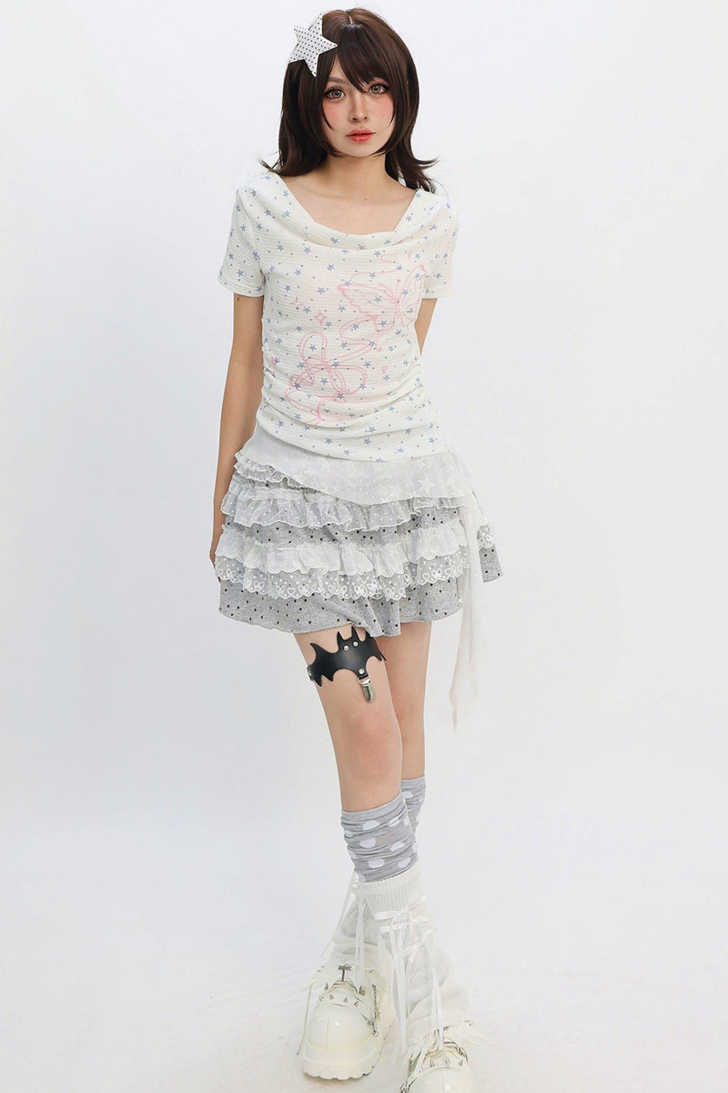 Y2k Star Ribbon Fairy Top
