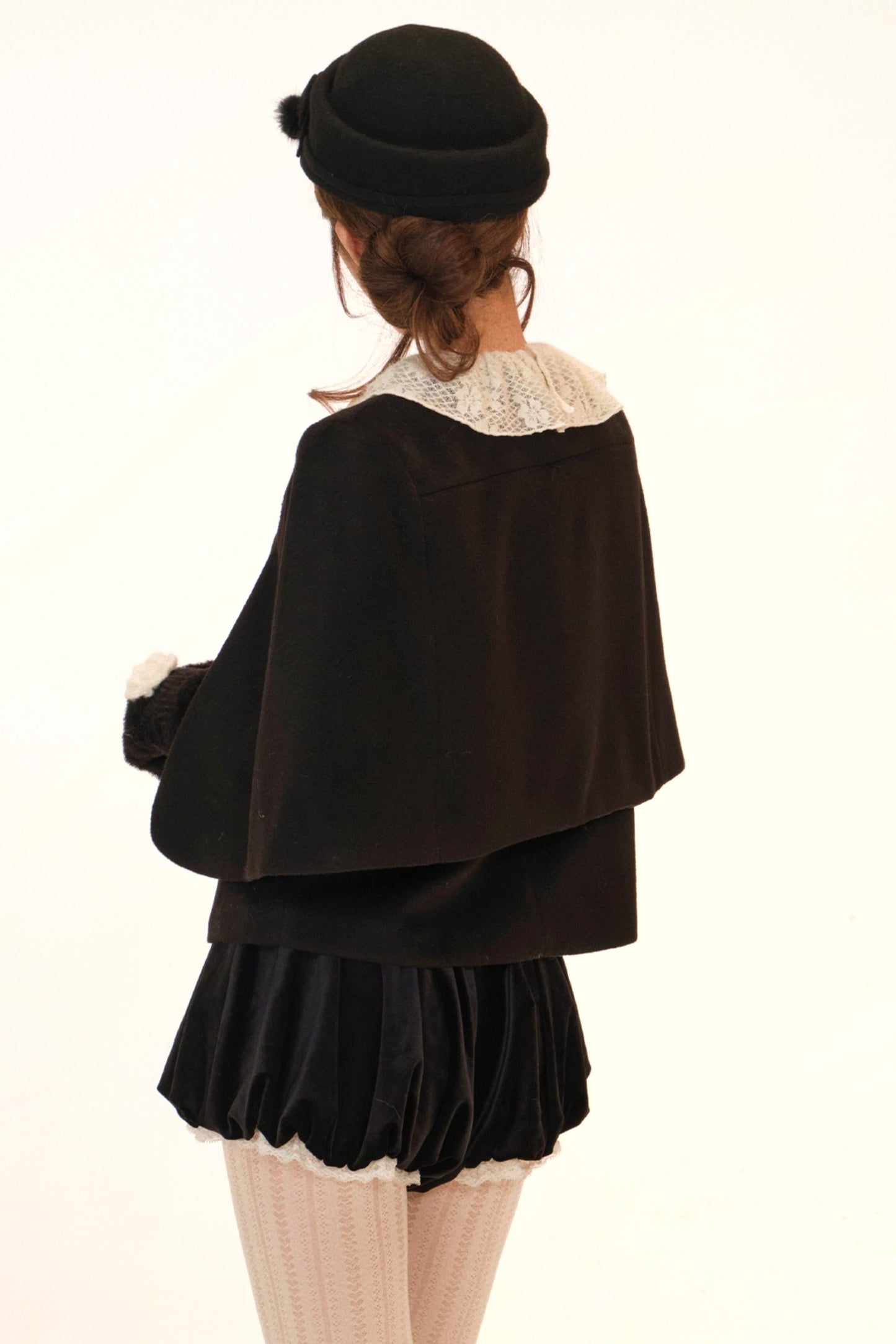Lace Ruffle Coat + Top + Pants