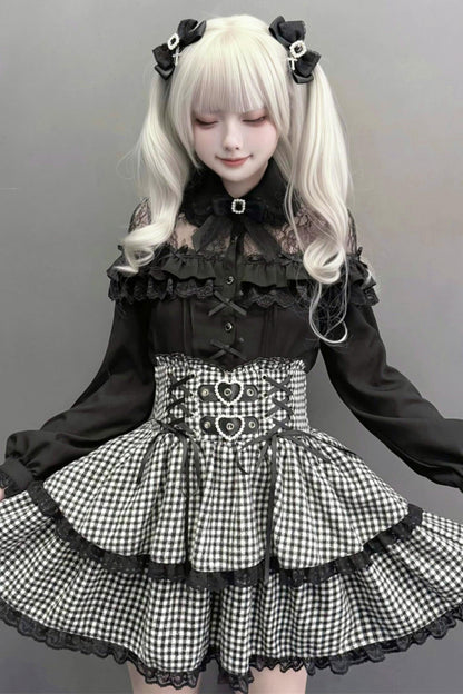 Lace Subculture Dark Kawaii Black Shirt + Accessories