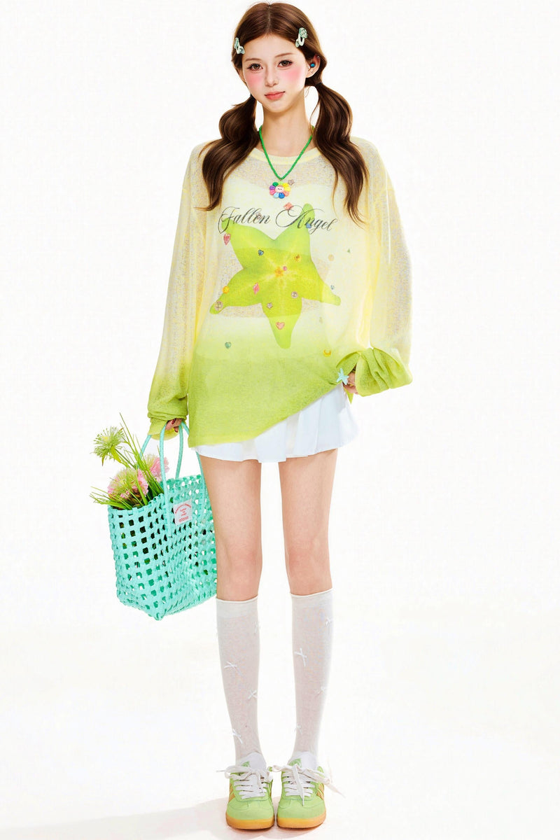 Cartoon Spring Round Neck Top