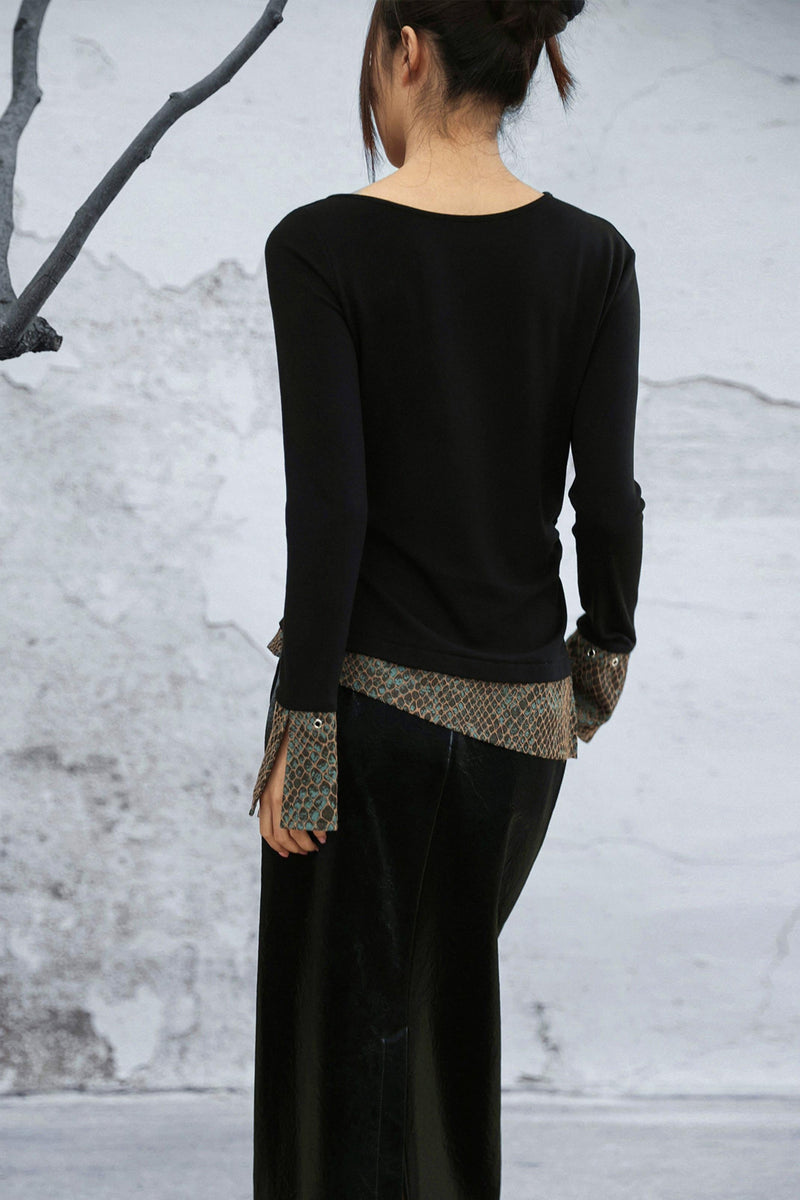 Fish Scale Jacquard Knitted Top