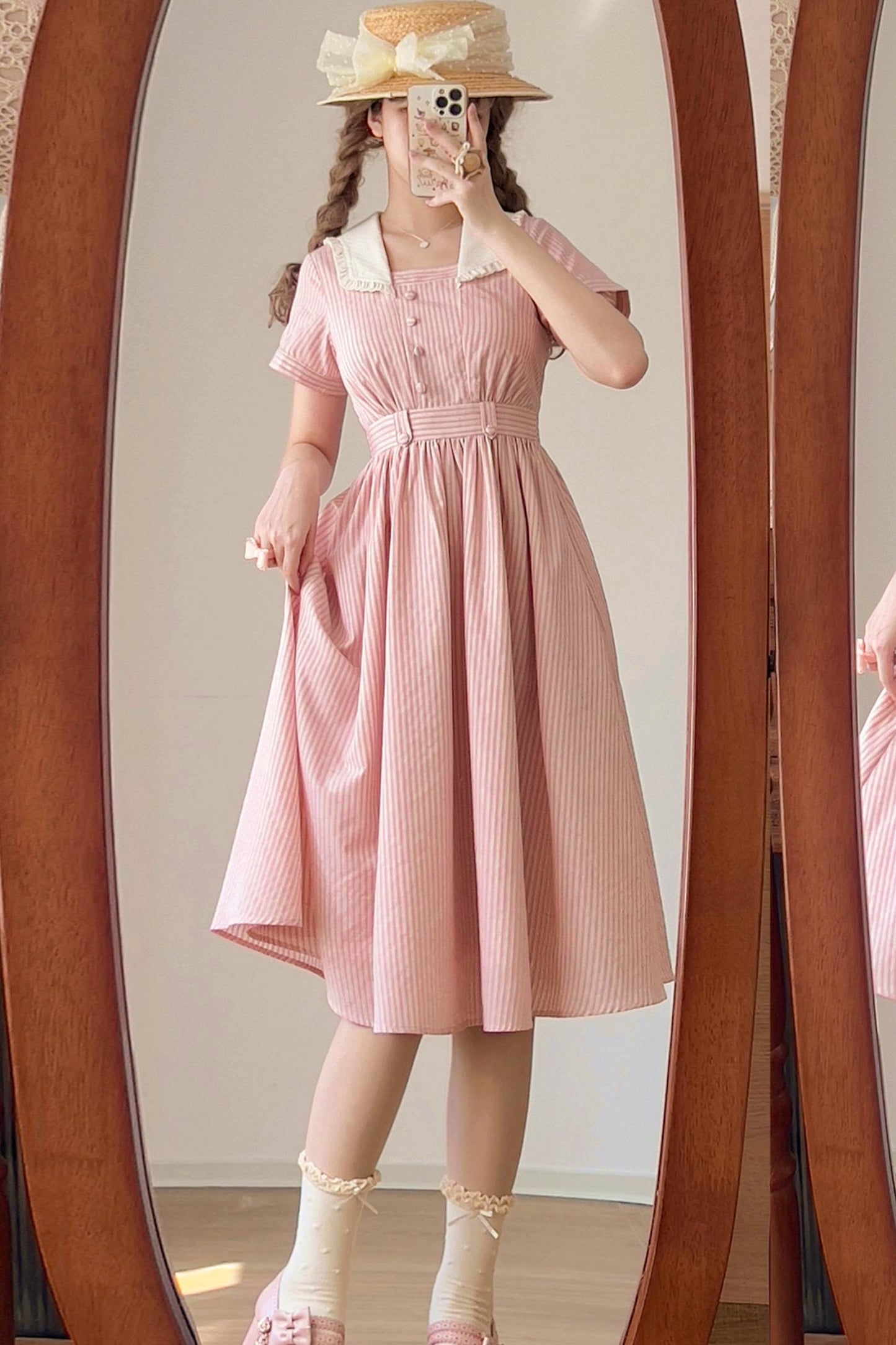 French Retro Linen Dress