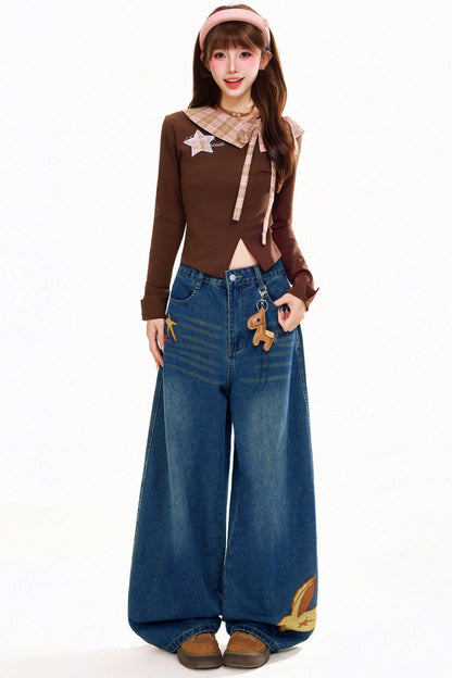 Retro Patchwork Plaid Top