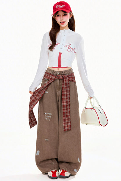 Letter Cross Hooded Top