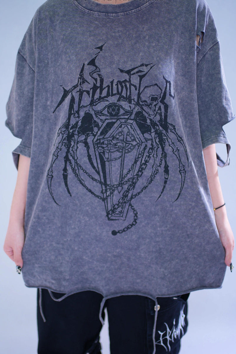 Dark Street Damage Print T-shirt