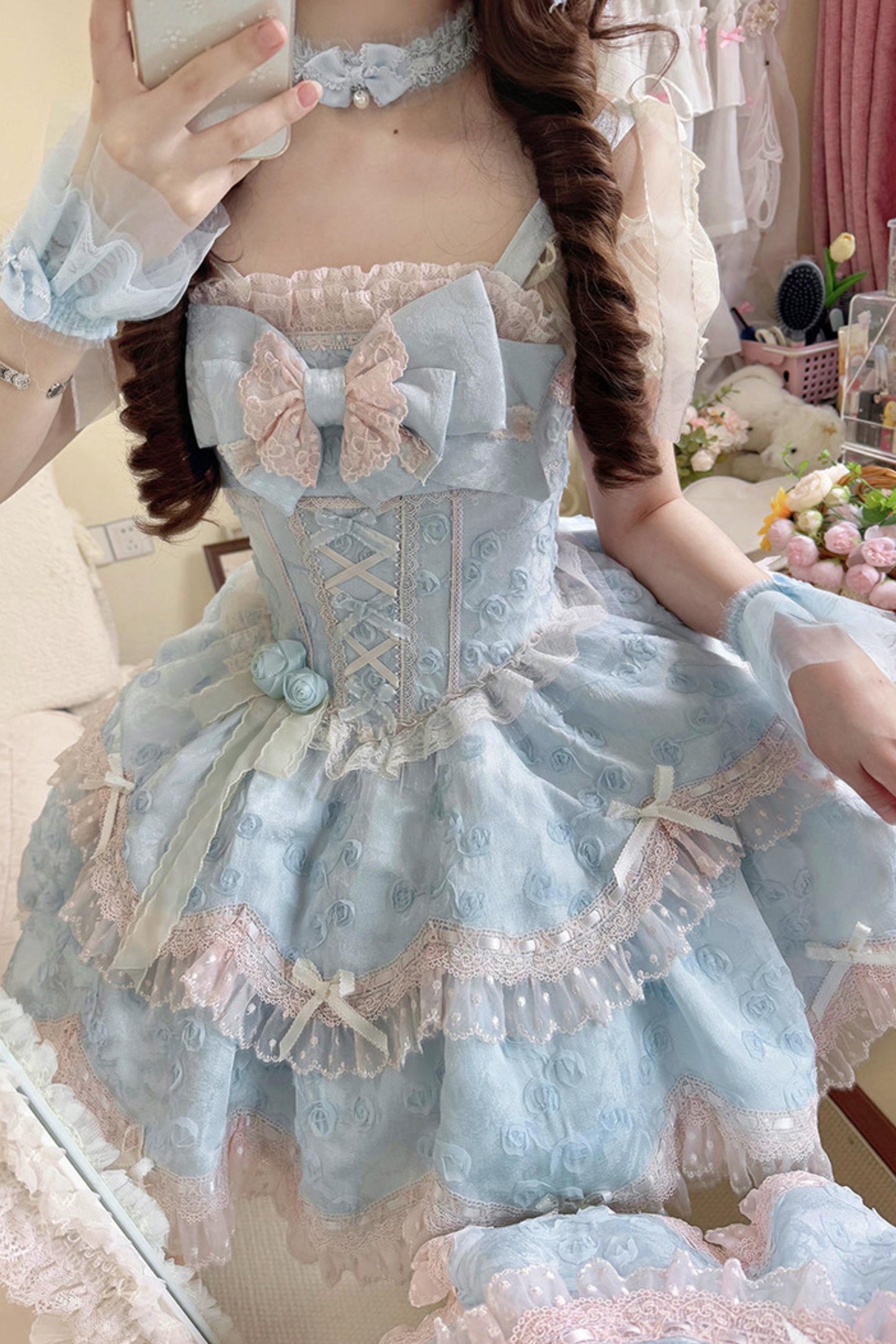 [pre-order] Candy Color Dreamy Doll Lolita Dress + Hair Accessories