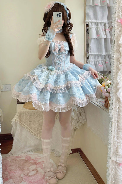 [pre-order] Candy Color Dreamy Doll Lolita Dress + Hair Accessories