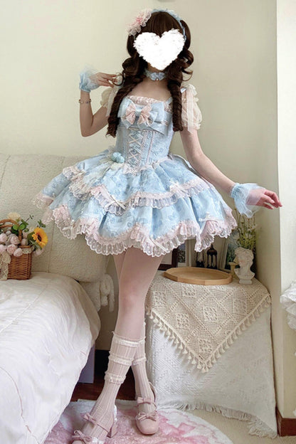 [pre-order] Candy Color Dreamy Doll Lolita Dress + Hair Accessories