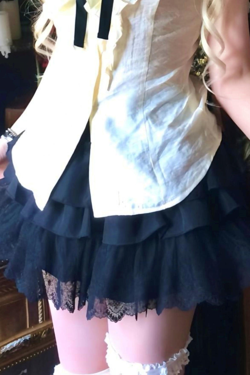 Gothic Ruffle Vest + Skirt