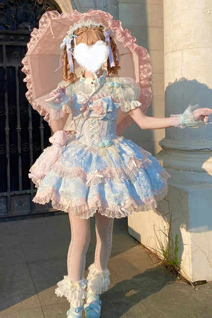 [pre-order] Candy Color Dreamy Doll Lolita Dress + Hair Accessories