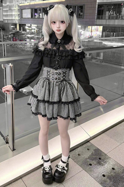 Lace Subculture Dark Kawaii Black Shirt + Accessories