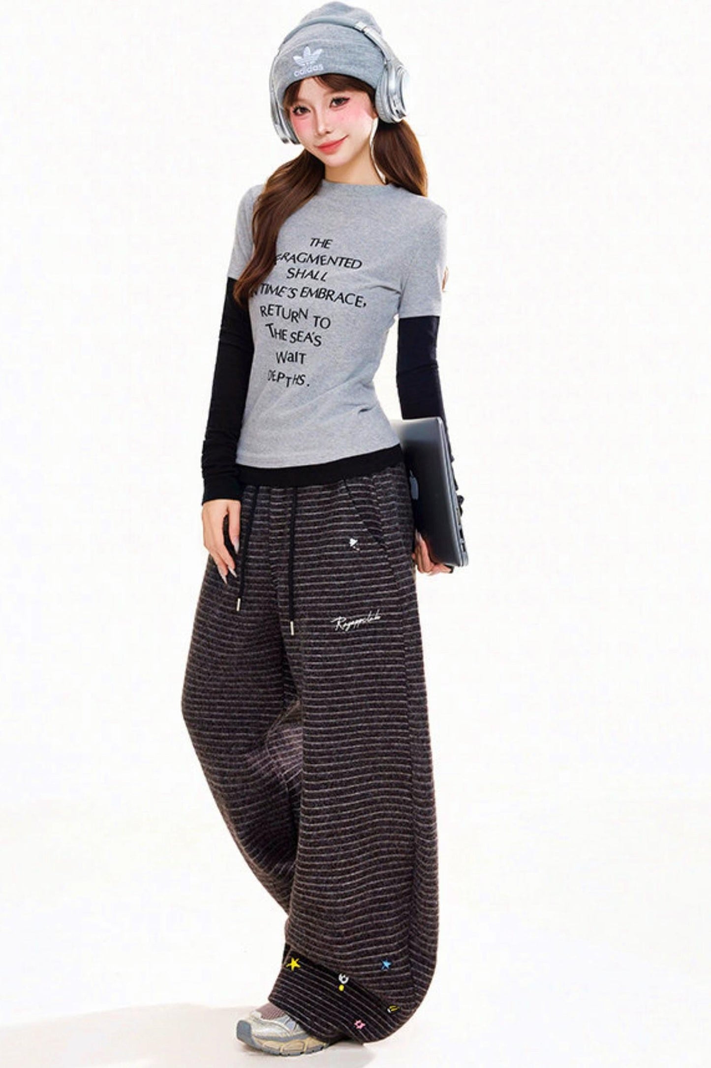 Retro Letter Slim Fit Top