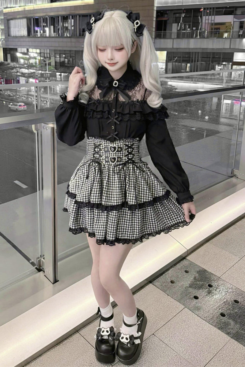 Lace Subculture Dark Kawaii Black Shirt + Accessories