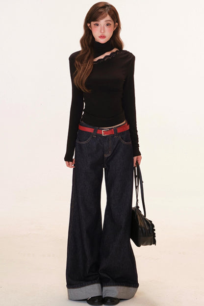 Cut Out Design One Shoulder Slim Top