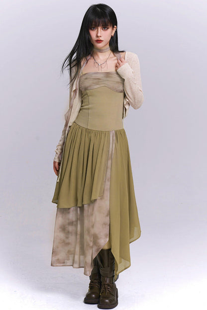 Dark Camisole Irregular Dress